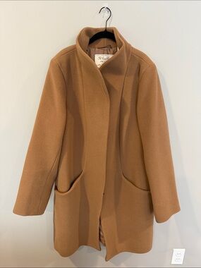 Aritzia Camel Wool Blend Peacoat with Stand Collar (The Cocoon Coat)